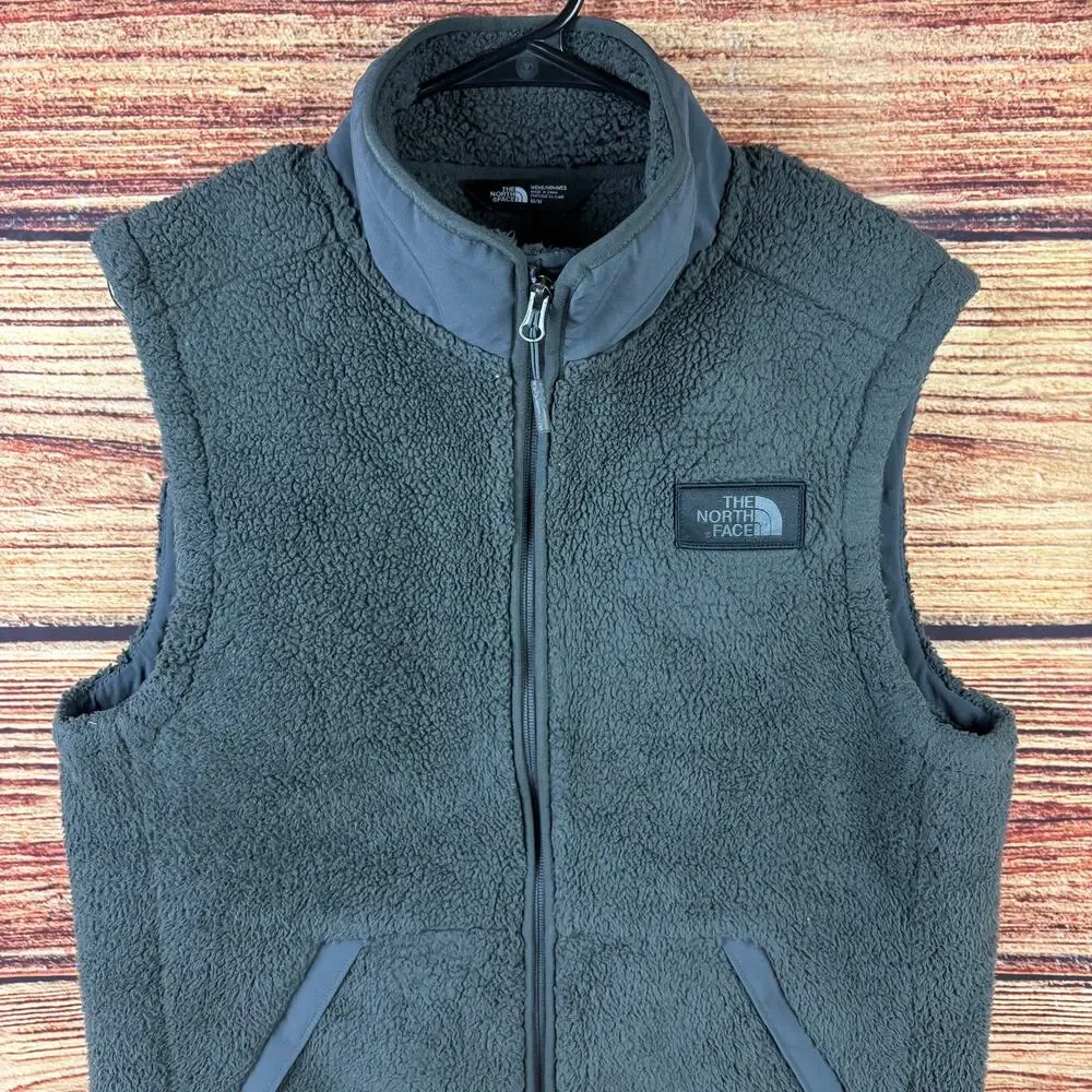 The North Face Deep Pile Gray Fleece Zip Up Vest